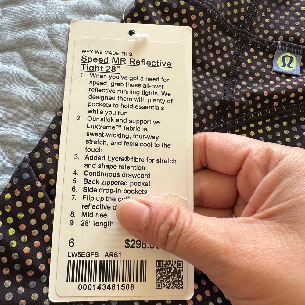 NWT Lululemon Speed MR REFLECTS TIGHTS Size 6 colour ARS1 RARE leggings - Picture 6 of 7